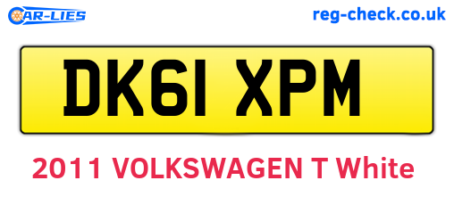 DK61XPM are the vehicle registration plates.