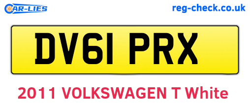 DV61PRX are the vehicle registration plates.