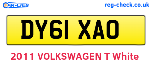 DY61XAO are the vehicle registration plates.