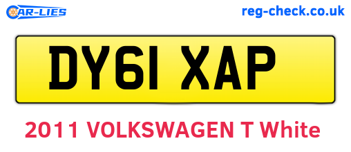 DY61XAP are the vehicle registration plates.
