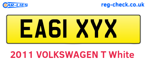 EA61XYX are the vehicle registration plates.