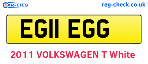 EG11EGG are the vehicle registration plates.