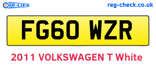 FG60WZR are the vehicle registration plates.