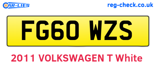 FG60WZS are the vehicle registration plates.