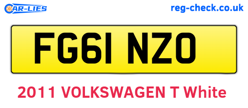FG61NZO are the vehicle registration plates.