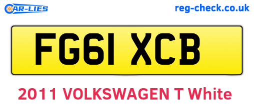 FG61XCB are the vehicle registration plates.