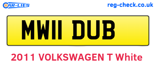 MW11DUB are the vehicle registration plates.