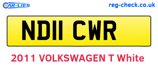 ND11CWR are the vehicle registration plates.