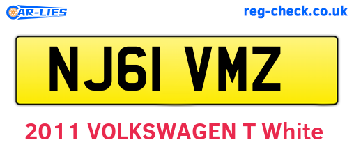 NJ61VMZ are the vehicle registration plates.