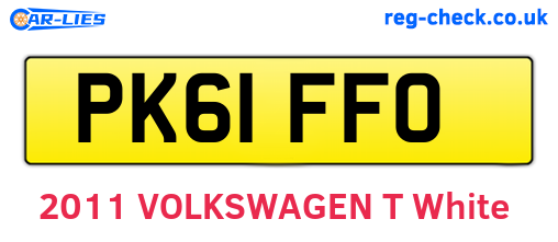 PK61FFO are the vehicle registration plates.