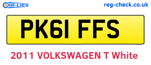 PK61FFS are the vehicle registration plates.