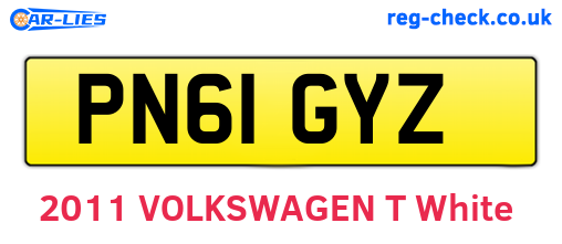 PN61GYZ are the vehicle registration plates.