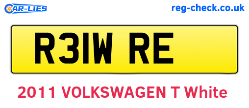 R31WRE are the vehicle registration plates.