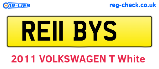 RE11BYS are the vehicle registration plates.
