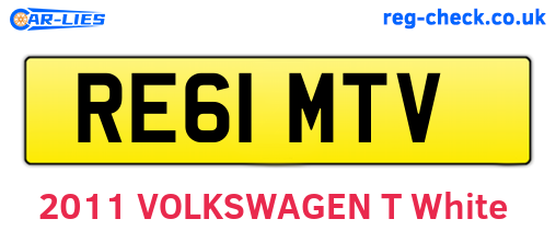 RE61MTV are the vehicle registration plates.