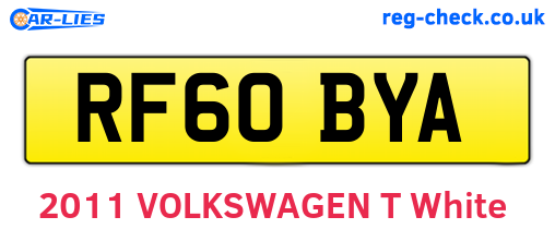 RF60BYA are the vehicle registration plates.