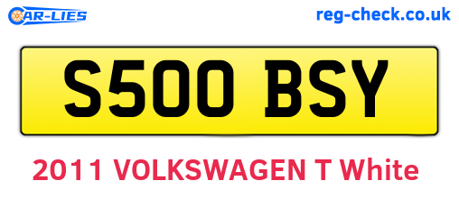S500BSY are the vehicle registration plates.