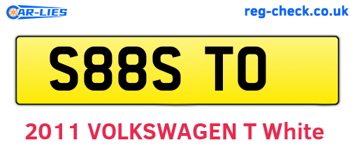 S88STO are the vehicle registration plates.