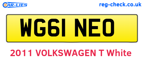 WG61NEO are the vehicle registration plates.