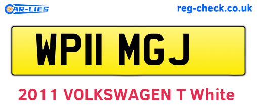 WP11MGJ are the vehicle registration plates.