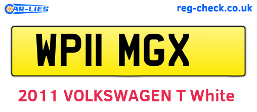 WP11MGX are the vehicle registration plates.