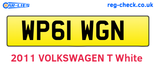 WP61WGN are the vehicle registration plates.