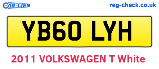 YB60LYH are the vehicle registration plates.