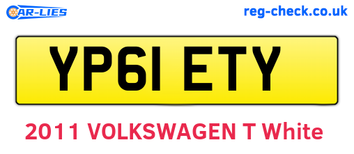 YP61ETY are the vehicle registration plates.