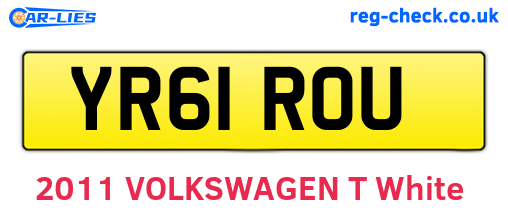 YR61ROU are the vehicle registration plates.