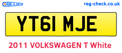 YT61MJE are the vehicle registration plates.
