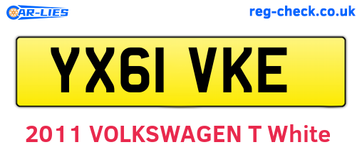 YX61VKE are the vehicle registration plates.