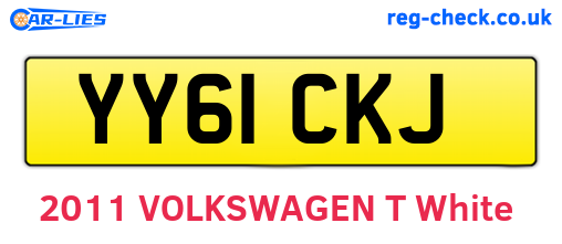 YY61CKJ are the vehicle registration plates.