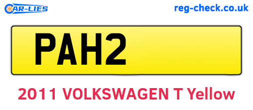 PAH2 are the vehicle registration plates.