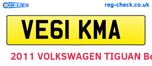 VE61KMA are the vehicle registration plates.
