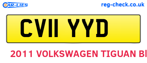 CV11YYD are the vehicle registration plates.