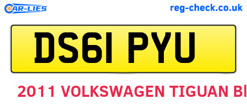 DS61PYU are the vehicle registration plates.