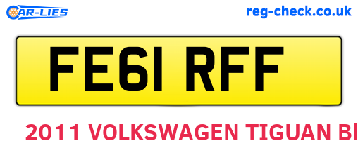 FE61RFF are the vehicle registration plates.