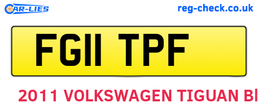 FG11TPF are the vehicle registration plates.