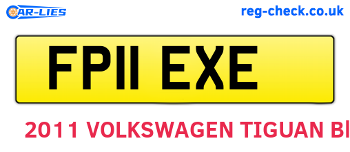 FP11EXE are the vehicle registration plates.