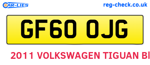 GF60OJG are the vehicle registration plates.