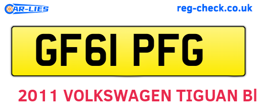 GF61PFG are the vehicle registration plates.
