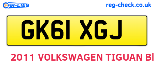 GK61XGJ are the vehicle registration plates.