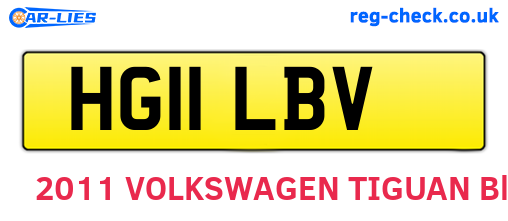 HG11LBV are the vehicle registration plates.