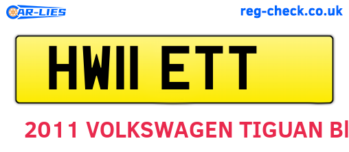 HW11ETT are the vehicle registration plates.