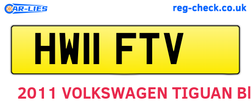 HW11FTV are the vehicle registration plates.