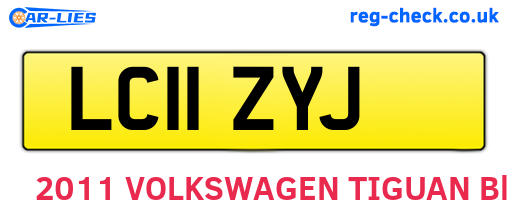 LC11ZYJ are the vehicle registration plates.
