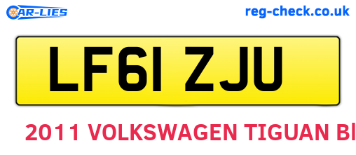 LF61ZJU are the vehicle registration plates.