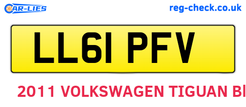 LL61PFV are the vehicle registration plates.