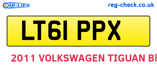 LT61PPX are the vehicle registration plates.