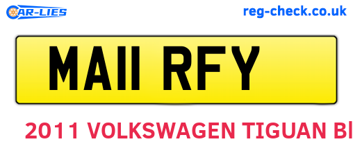 MA11RFY are the vehicle registration plates.